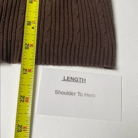 Louben 100% Silk Classic Ribbed Turtleneck Sweater Brown Women's Size M - Picture 2 of 10